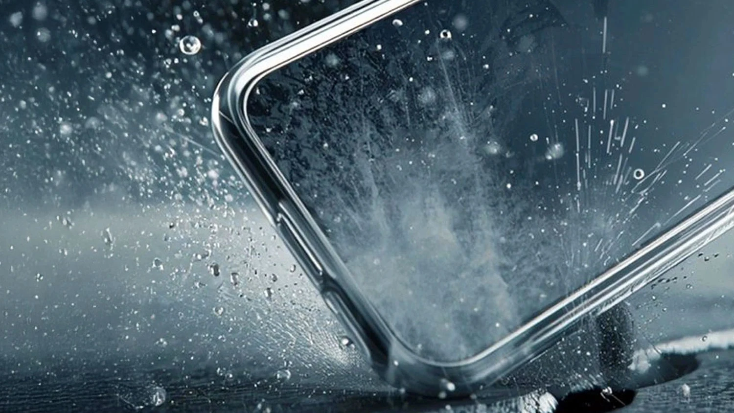 Průhledný zadní kryt 3MK Clear Case na telefonu při pádu