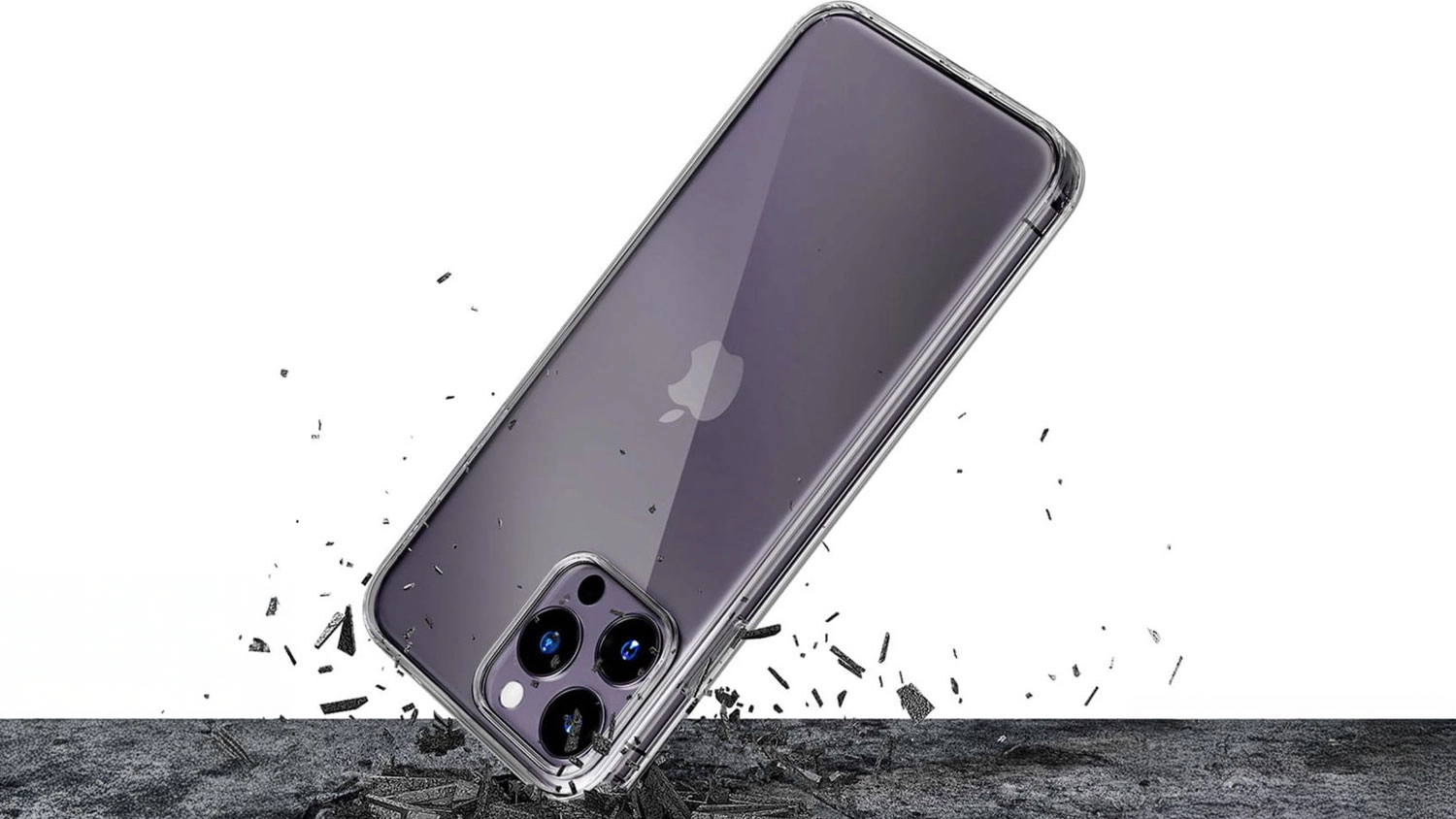 Mobil s obalem 3mk Clear Case při p&aacute;du