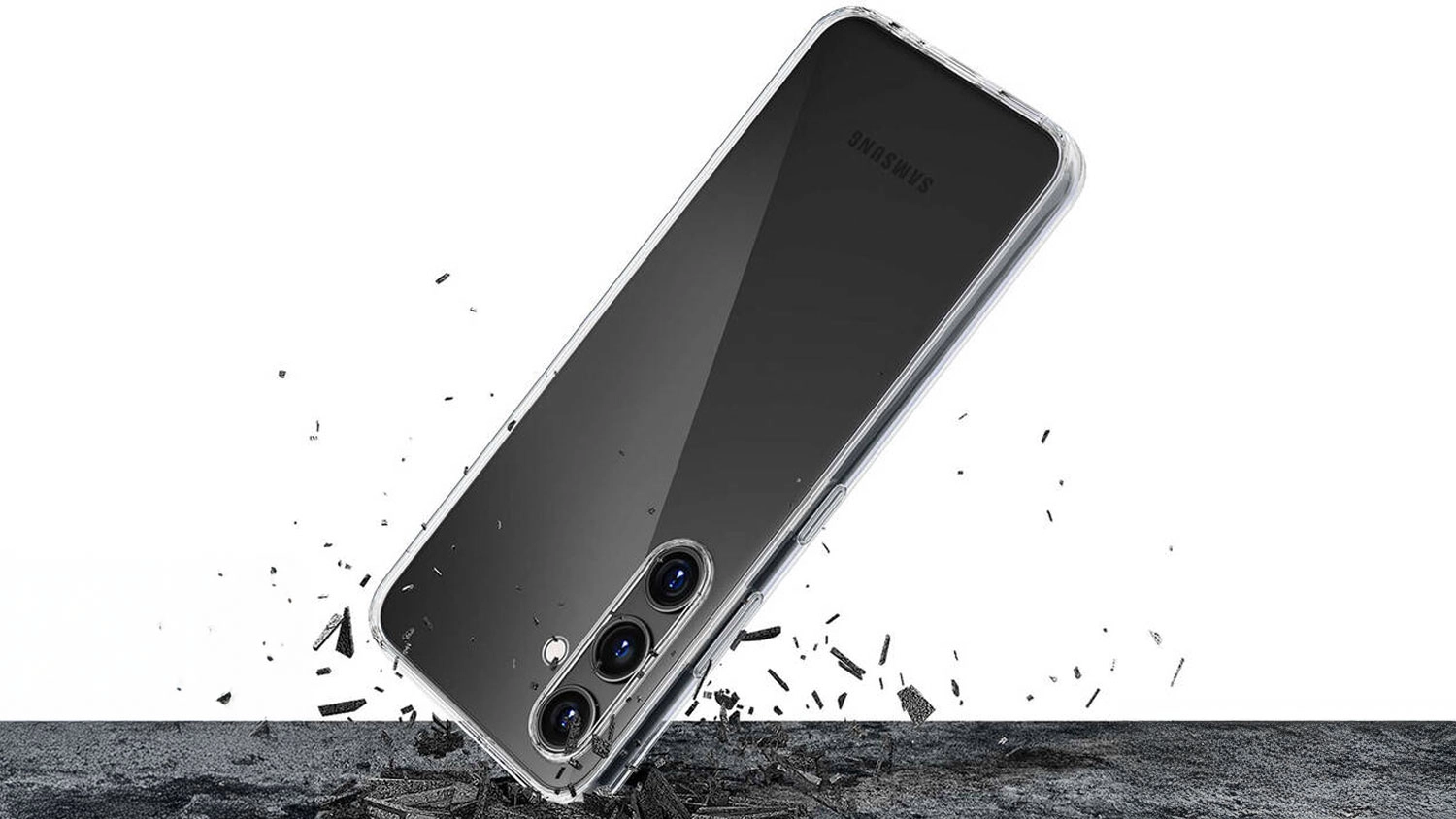 Mobil s obalem 3mk Clear Case při p&aacute;du