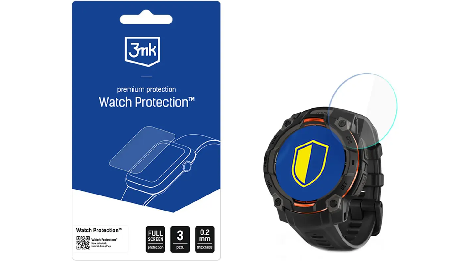 Ochrann&eacute; sklo 3MK Watch Protection FlexibleGlass pro Garmin Instinct 3 45mm