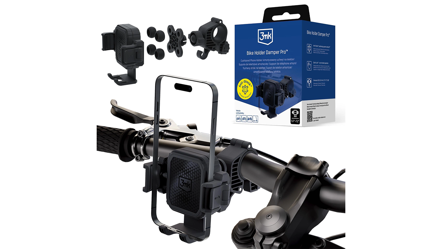 Držák na telefon 3mk Bike Holder Damper Pro