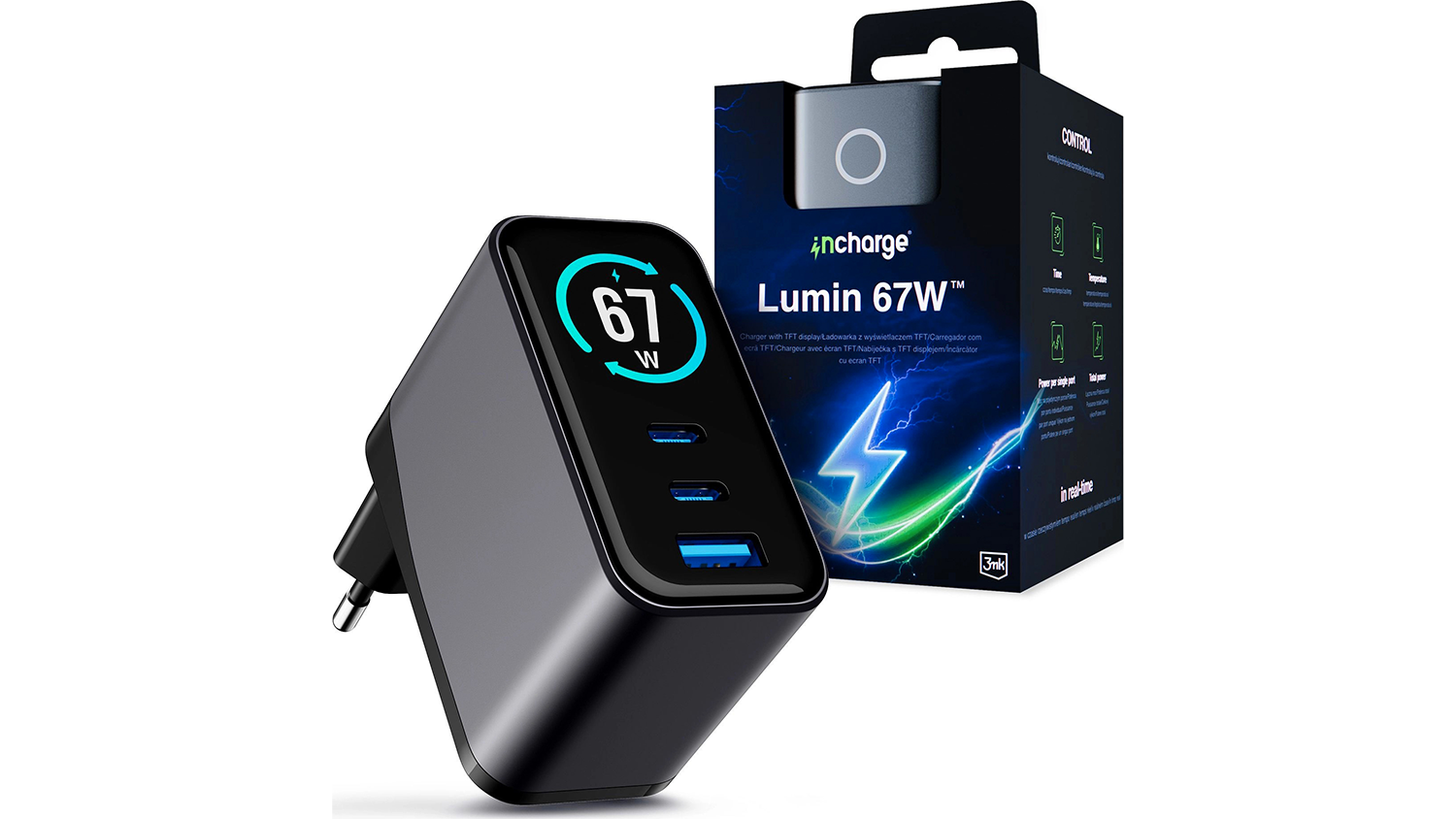 Nab&iacute;jec&iacute; adapt&eacute;r 3MK InCharge Lumin 67W