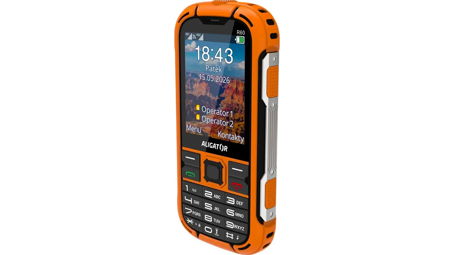 Odolný mobilní telefon ALIGATOR R60 4G eXtremo, oranžový