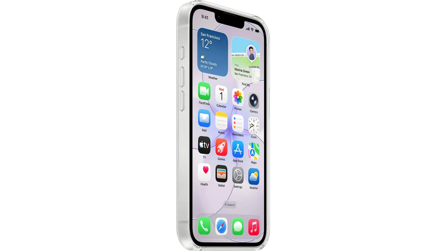 Průhledný kryt na telefonu iPhone 17e pohled zepředu