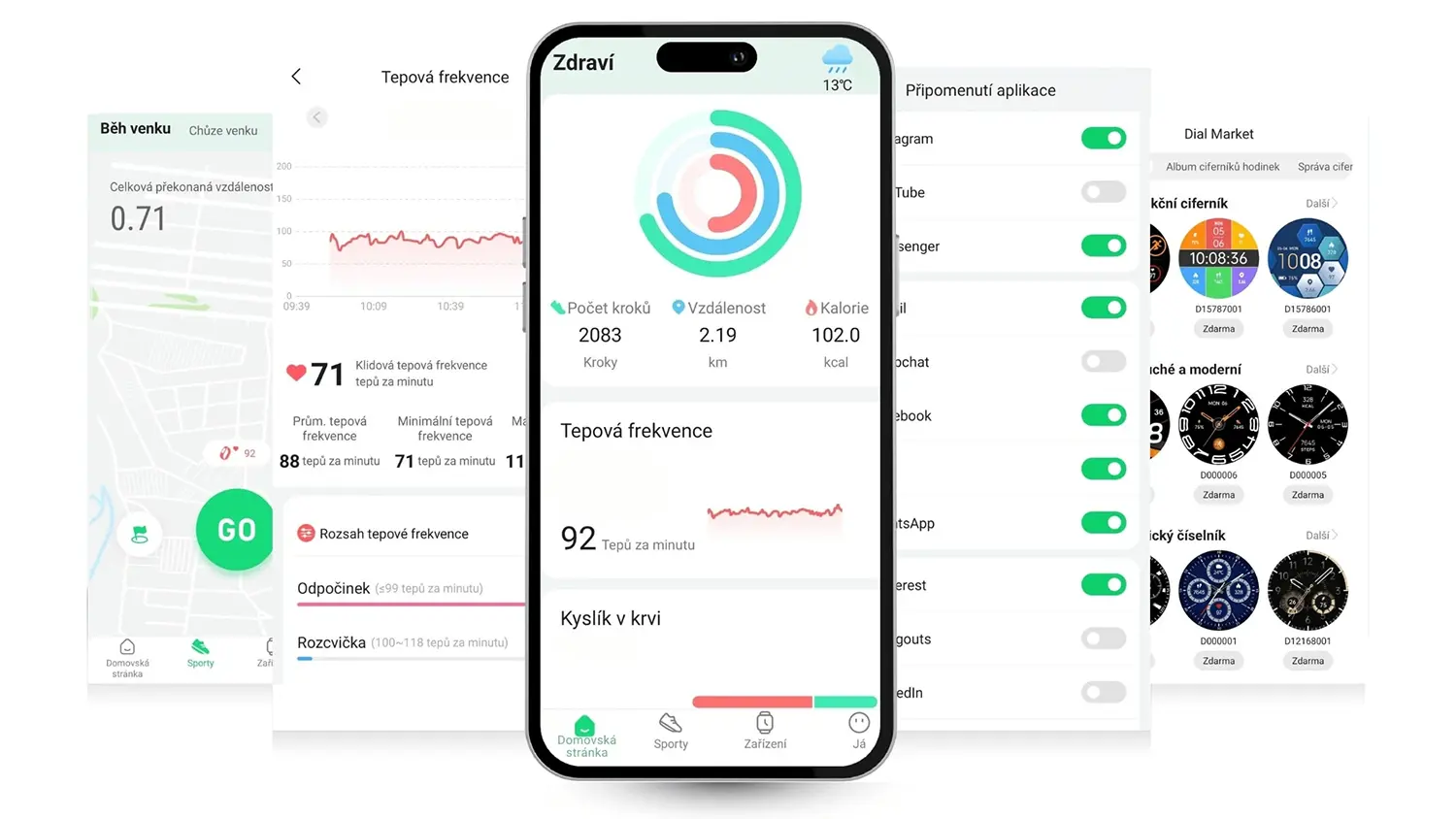 Aplikace Zdrav&iacute; v mobiln&iacute;m telefonu