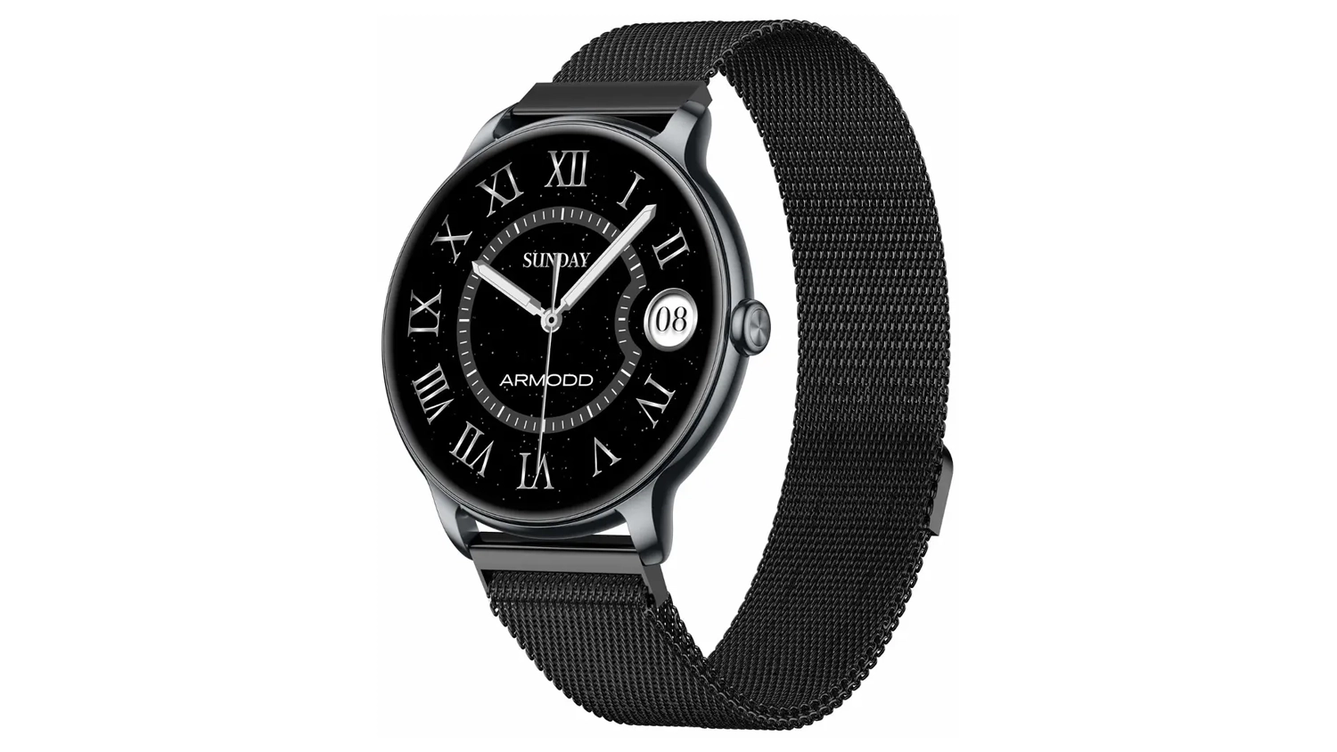 Smart hodinky Armodd Slim Black Metal boční pohled