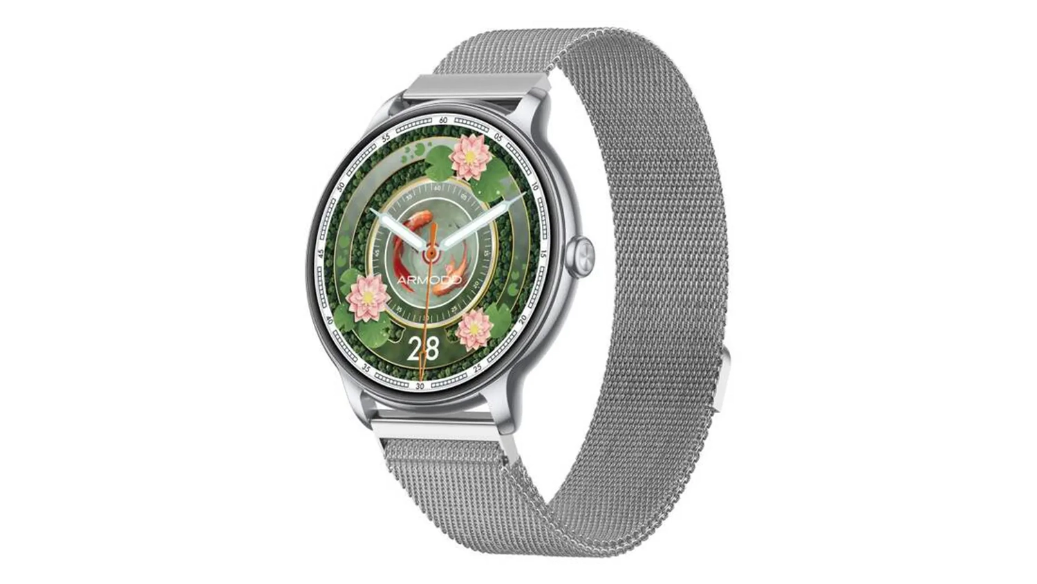 Smart hodinky Armodd Slim Silver Metal boční pohled