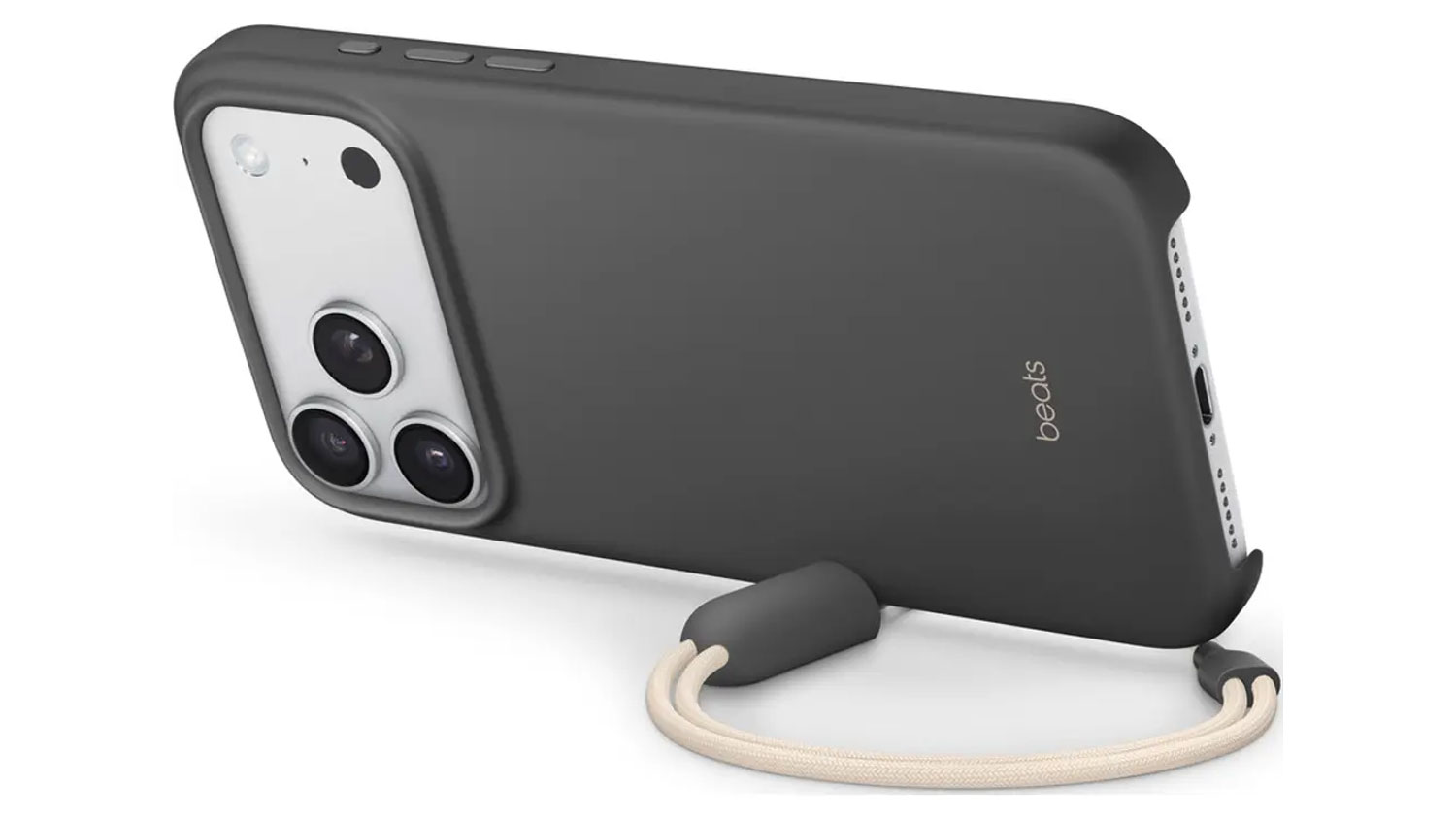 Kryt na mobil BEATS iPhone 17 Pro Max Kickstand Case MS + Camera Control Granite Gray jako stojánek.