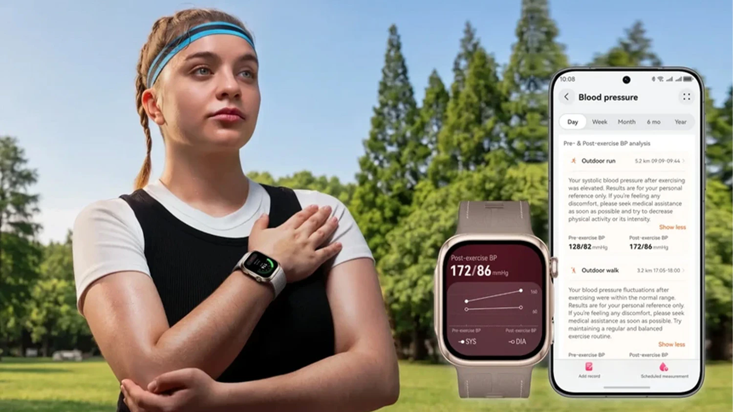 Žena s hodinkami Huawei Watch D3
