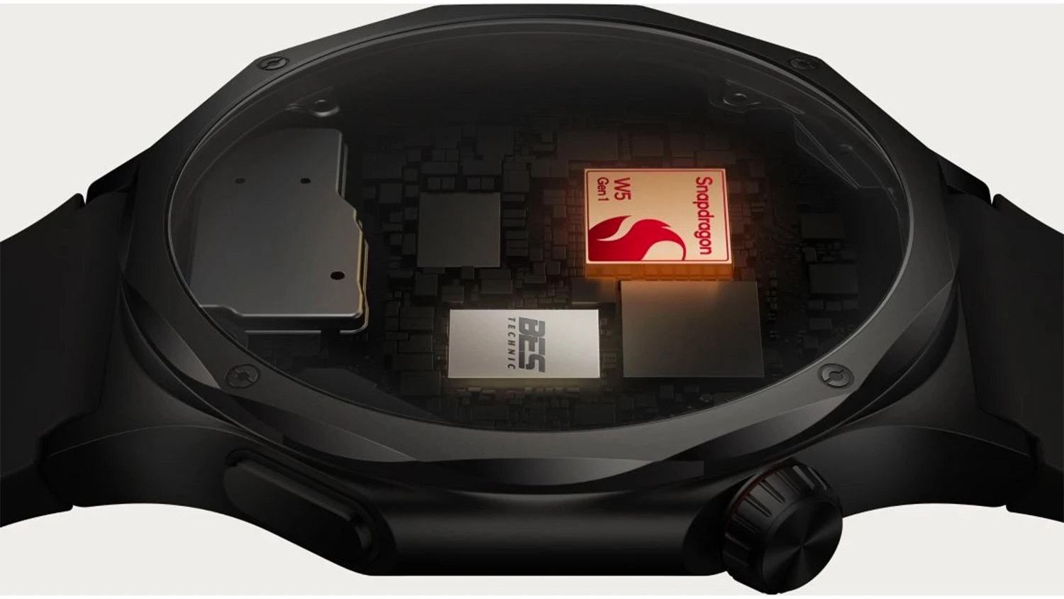 Pouzdro hodinek OPPO Watch X3 Obsidian Black z boku