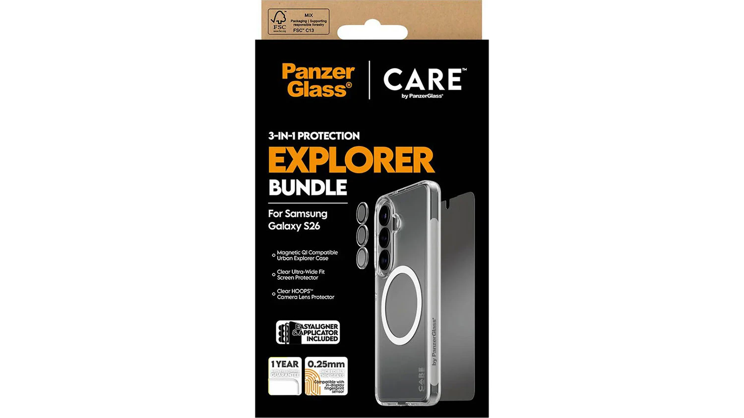 Bal&iacute;ček na ochranu telef&oacute;nu Samsung Galaxy S26 PanzerGlass 3v1