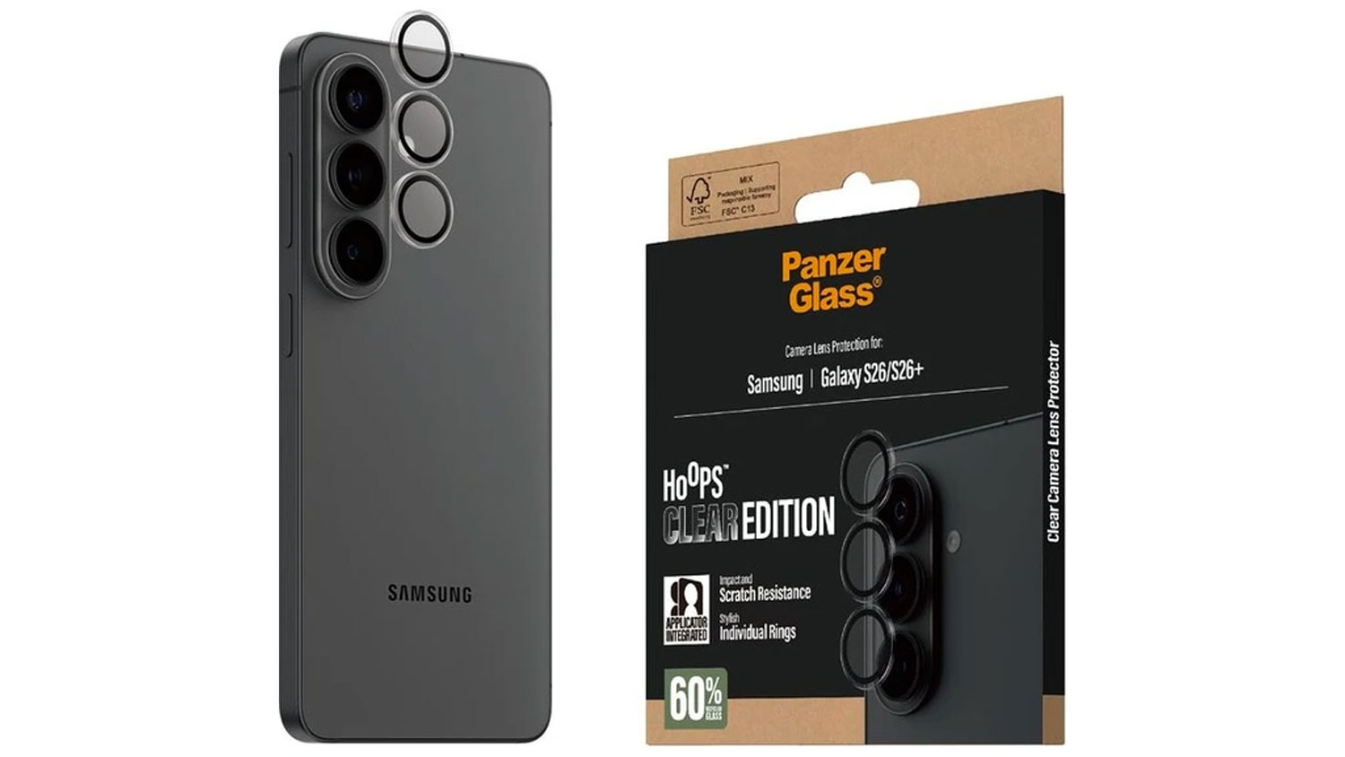 Ochrann&yacute; kryt objekt&iacute;vu PanzerGlass Hoops Samsung Galaxy S26/S26+, č&iacute;ra
