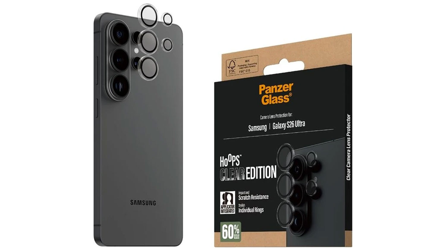 Ochrann&yacute; kryt objekt&iacute;vu PanzerGlass Hoops Samsung Galaxy S26 Ultra č&iacute;ra