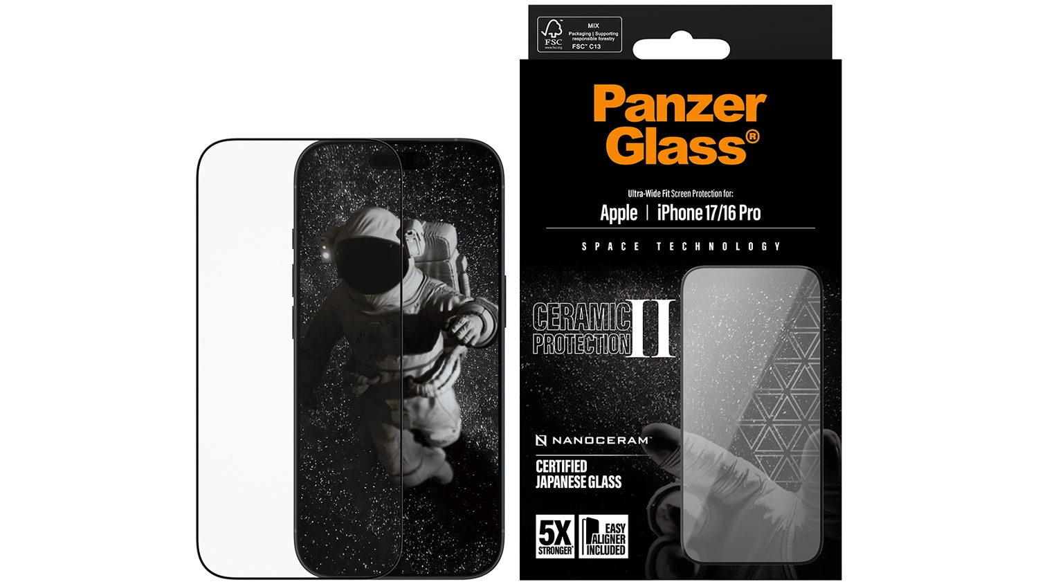 Ochrann&eacute; tvrden&eacute; sklo PanzerGlass Ceramic II UWF pro iPhone 17 Pro