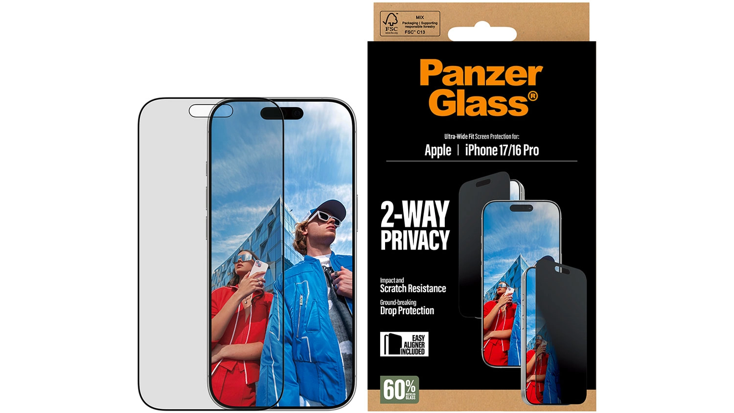 Ochranné tvrdené sklo PanzerGlass UWF 2-Way Privacy