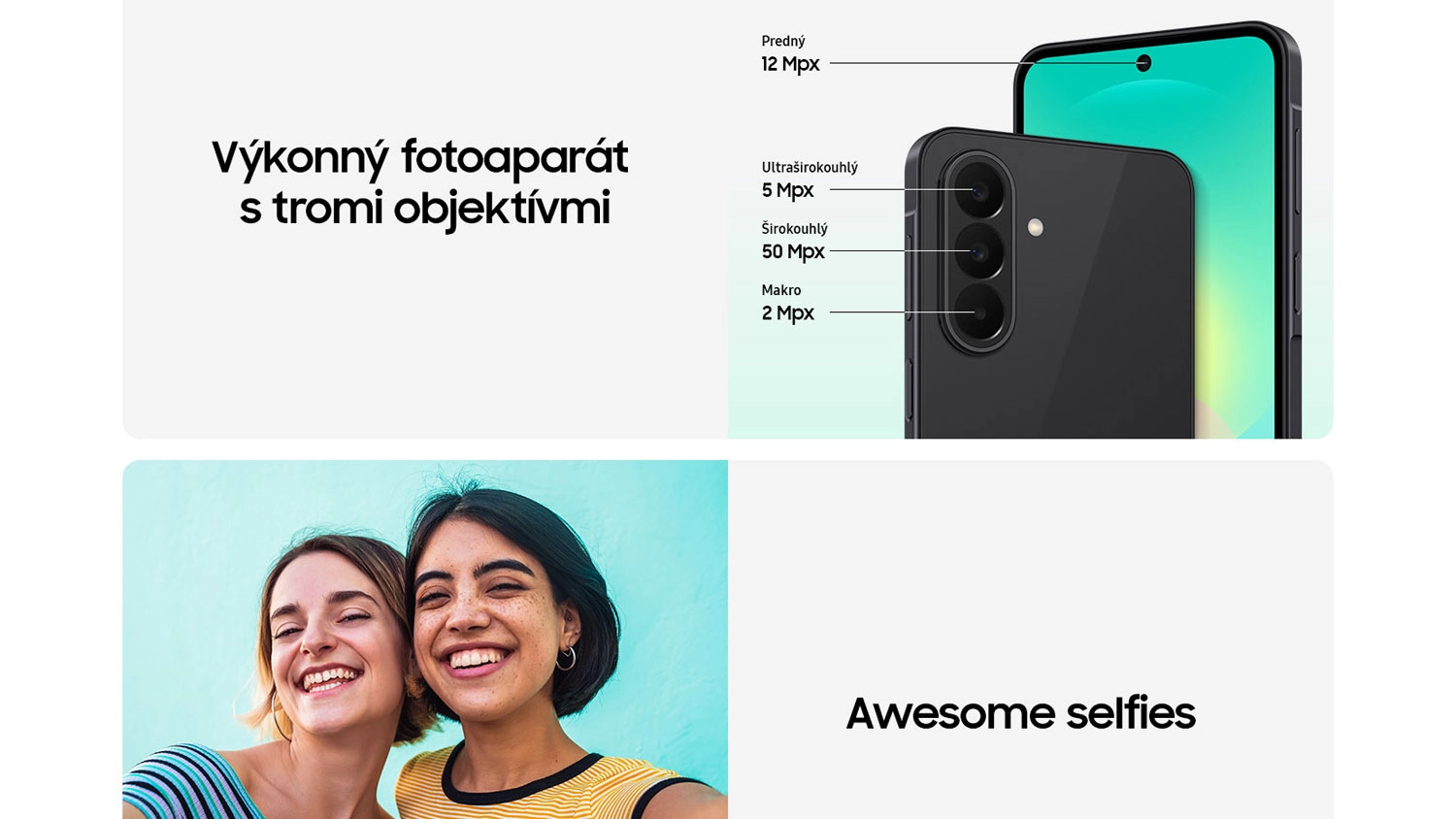 Tri zadn&eacute; objekt&iacute;vy fotoapar&aacute;tu