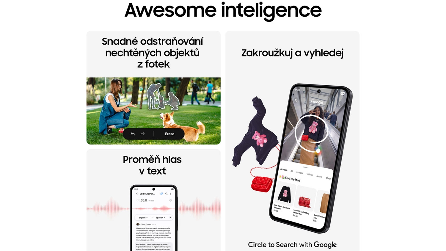 Fotky a text k funkci Awesome Intelligence
