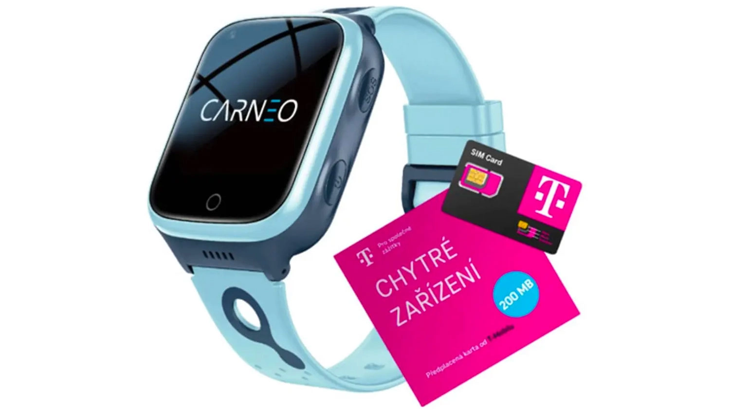 Předplacen&aacute; SIM karta T-Mobile 200 MB a chytr&eacute; hodinky