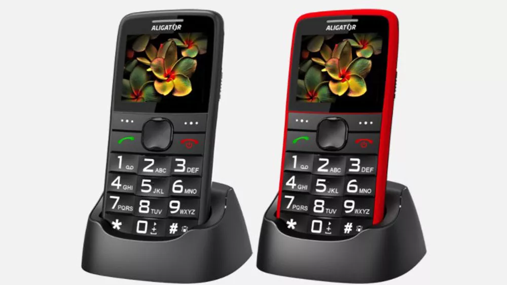 Mobilní telefon ALIGATOR A675 Senior černý + nabíjecí stojánek_01