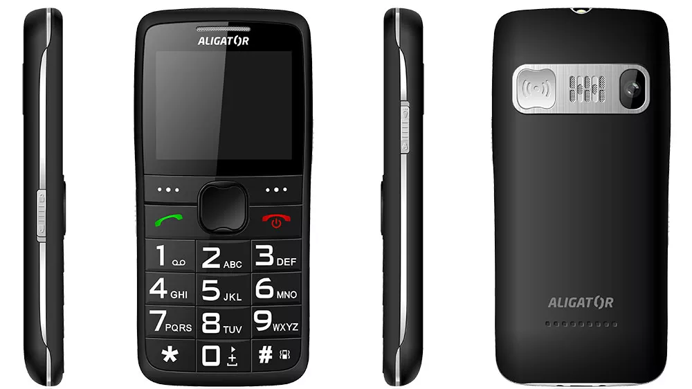Mobilní telefon ALIGATOR A675 Senior černý + nabíjecí stojánek_02