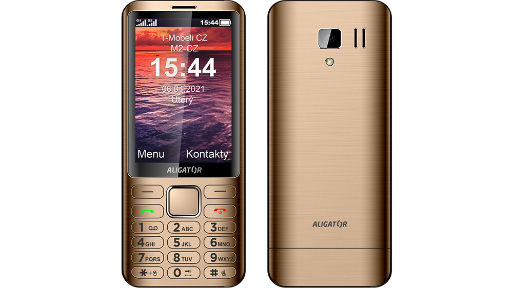 Tlačítkový telefon Aligator D950 Dual SIM zlatý
