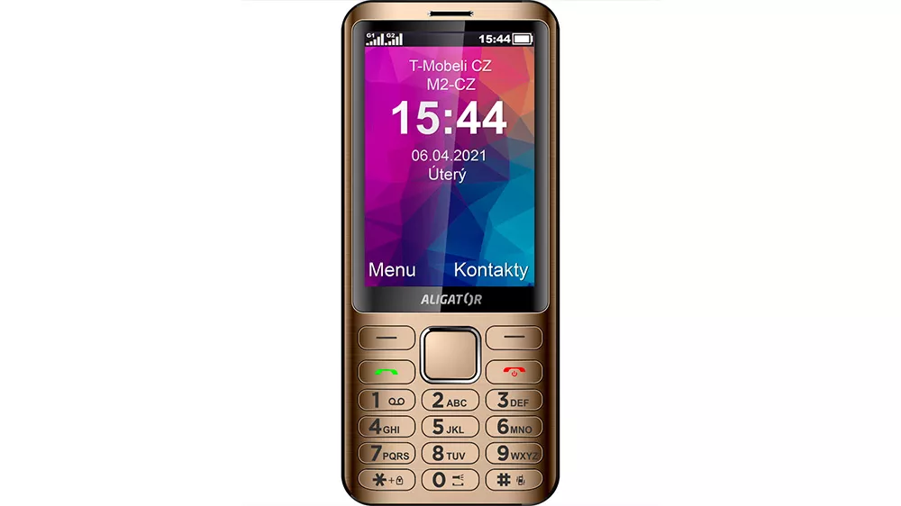 Tlačítkový telefon Aligator D950 Dual SIM zlatý_02