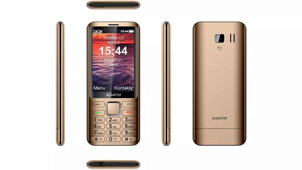 Tlačítkový telefon Aligator D950 Dual SIM zlatý_03