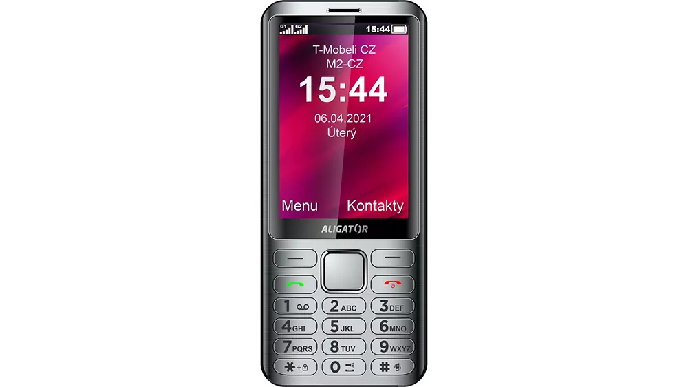 Tlačítkový telefon Aligator D950 Dual SIM stříbrný_01