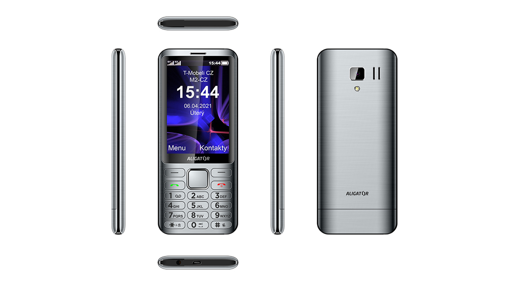 Tlačítkový telefon Aligator D950 Dual SIM stříbrný