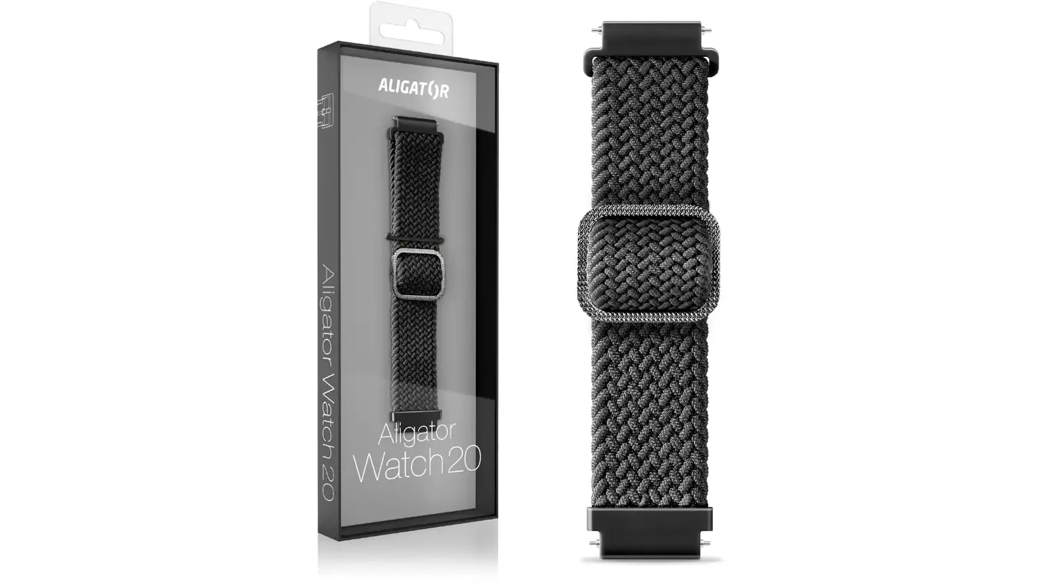Barevn&yacute; textiln&iacute; řem&iacute;nek ALIGATOR 20 mm včetně balen&iacute;