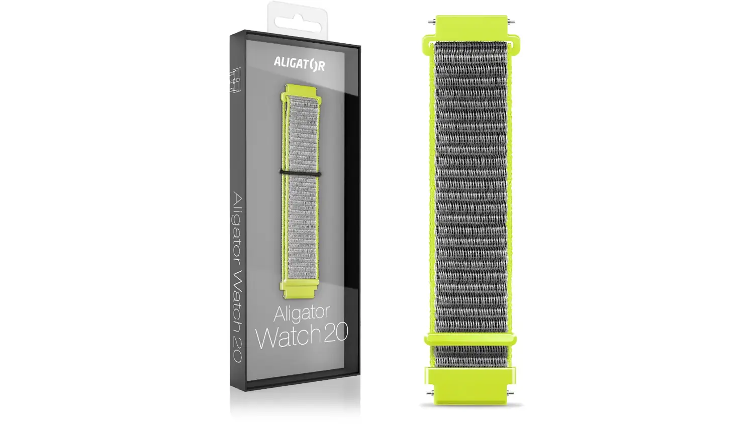 Limetkový nylonový řemínek ALIGATOR 20 mm včetně balení