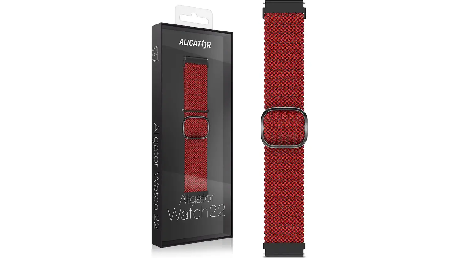 Černo-vínový textilní řemínek ALIGATOR 22 mm včetně balení