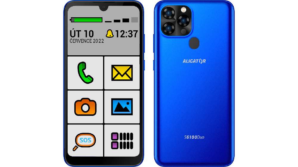 Mobilní telefon ALIGATOR S6100 Senior modrá metalíza