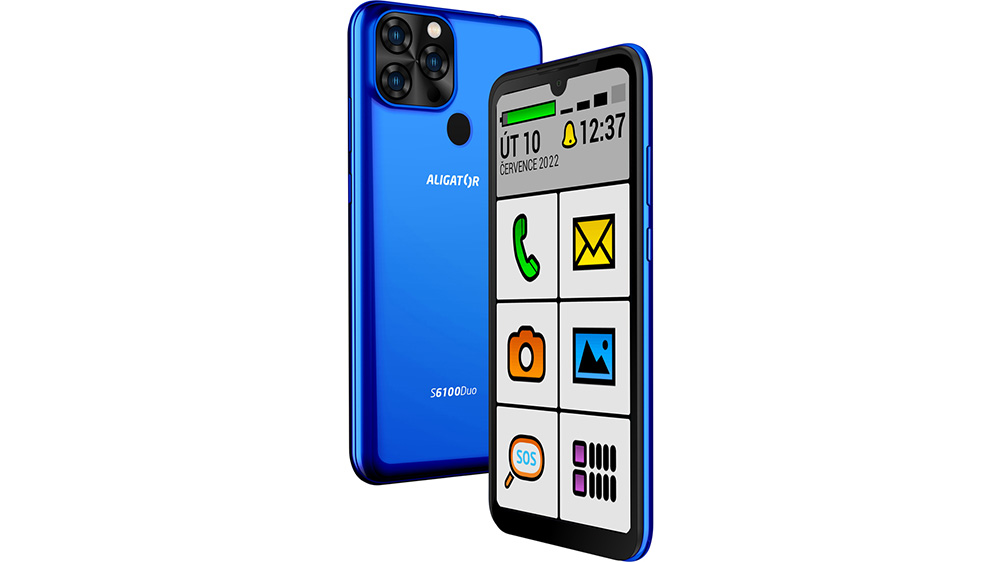 Mobilní telefon ALIGATOR S6100 Senior modrá metalíza
