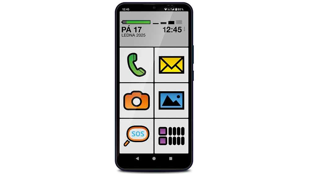 Mobilní telefon Aligator S6600 Senior modrý má přehledné a srozumitelné ikony_02