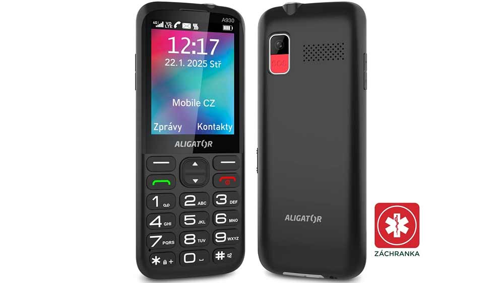 Mobilní telefon Aligator A930 Senior černý + nabíjecí stojánek_01
