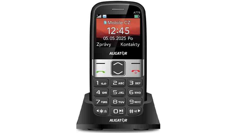 Telefon Aligator A775 Senior v nabíjecím stojánku_04
