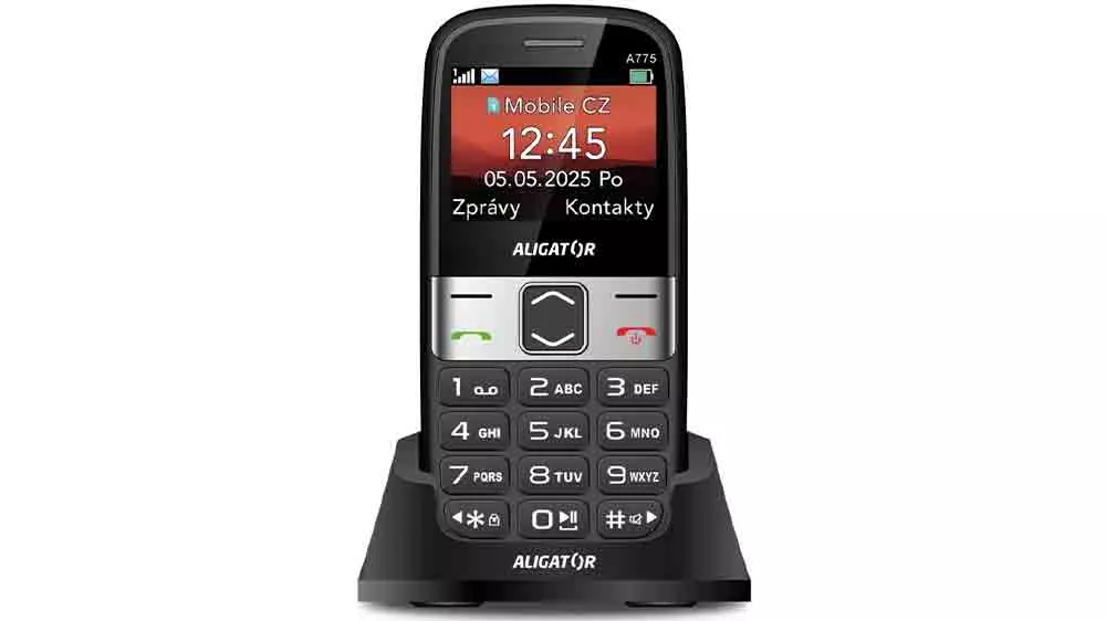 Telefon Aligator A775 Senior v nab&iacute;jec&iacute;m stoj&aacute;nku_04