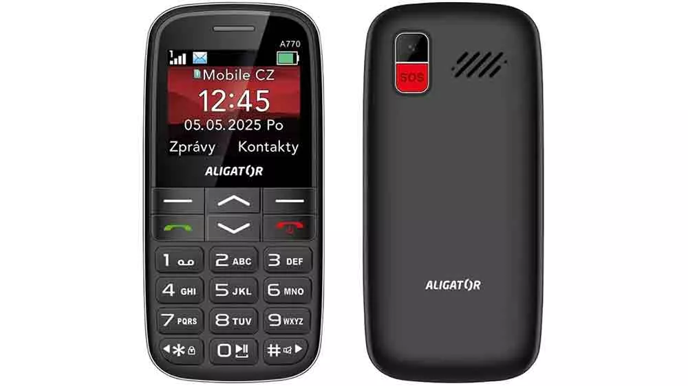 Mobiln&iacute; telefon Aligator A770 Senior se stoj&aacute;nkem_01