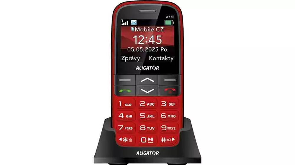 Mobiln&iacute; telefon Aligator A770 Senior ve stoj&aacute;nku_04