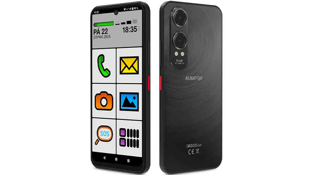 Mobilní telefon ALIGATOR S8000 SENIOR, černý_01