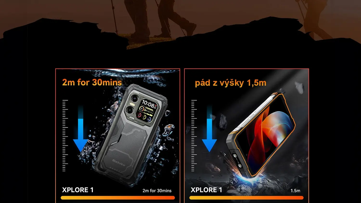 Vizualizace odolnosti telefonu