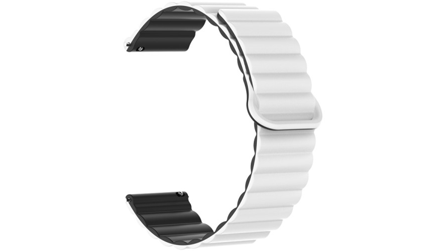Silikonov&yacute; magnetick&yacute; řem&iacute;nek Aligator 22 mm b&iacute;lo-čern&yacute;