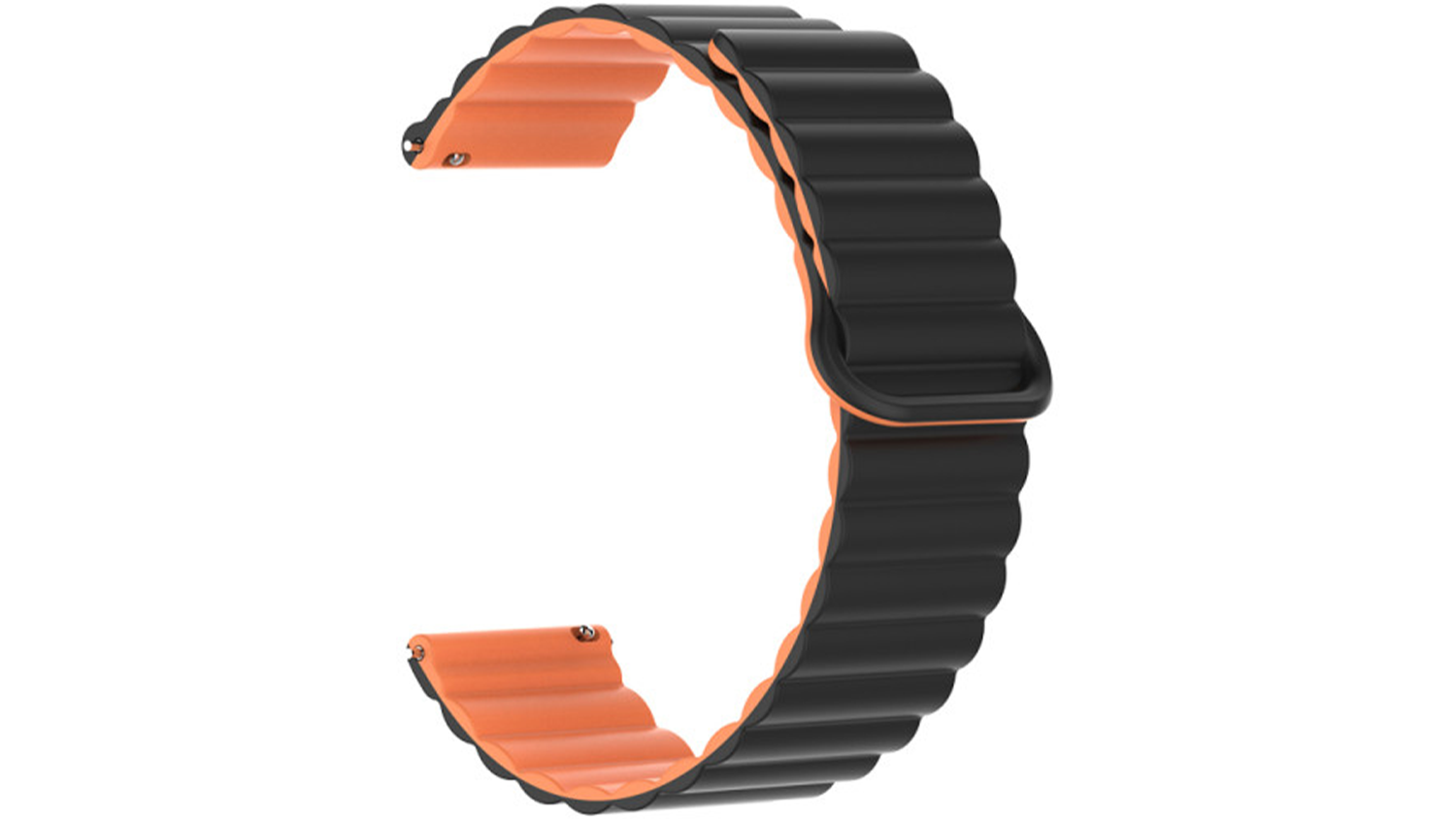 Silikonový magnetický řemínek Aligator 22 mm černo-oranžový