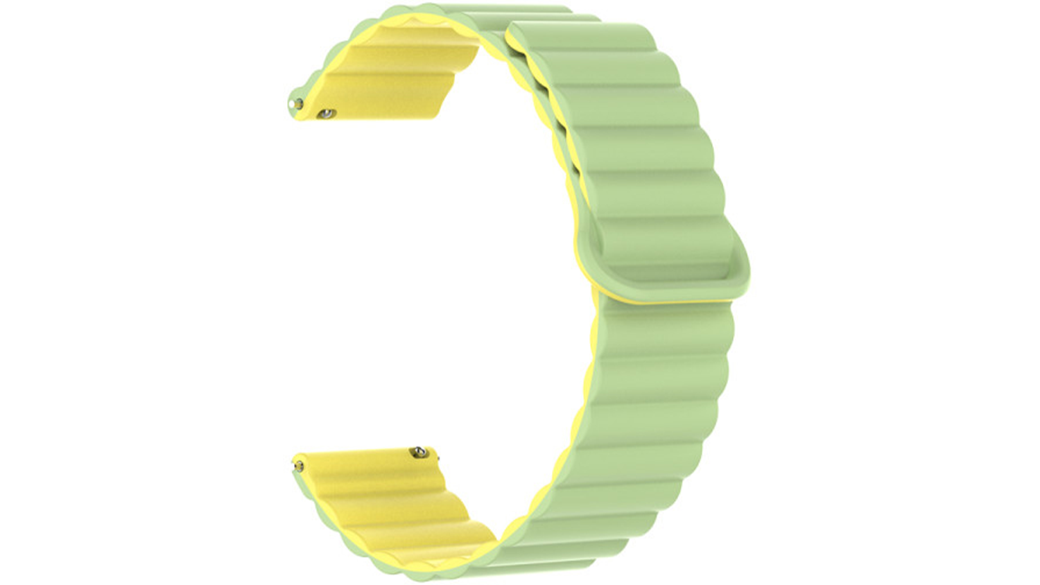 Silikonový magnetický řemínek Aligator 22 mm zeleno-žlutý