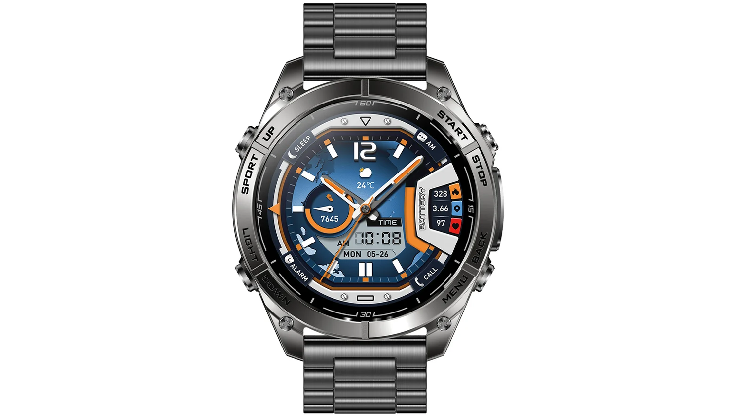 Chytré hodinky Aligator Watch GPS Maps černé zepředu