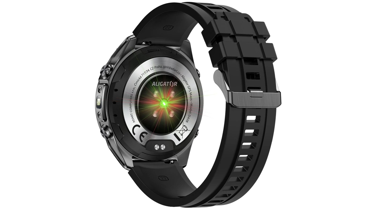 Chytré hodinky Aligator Watch GPS Maps černé zezadu