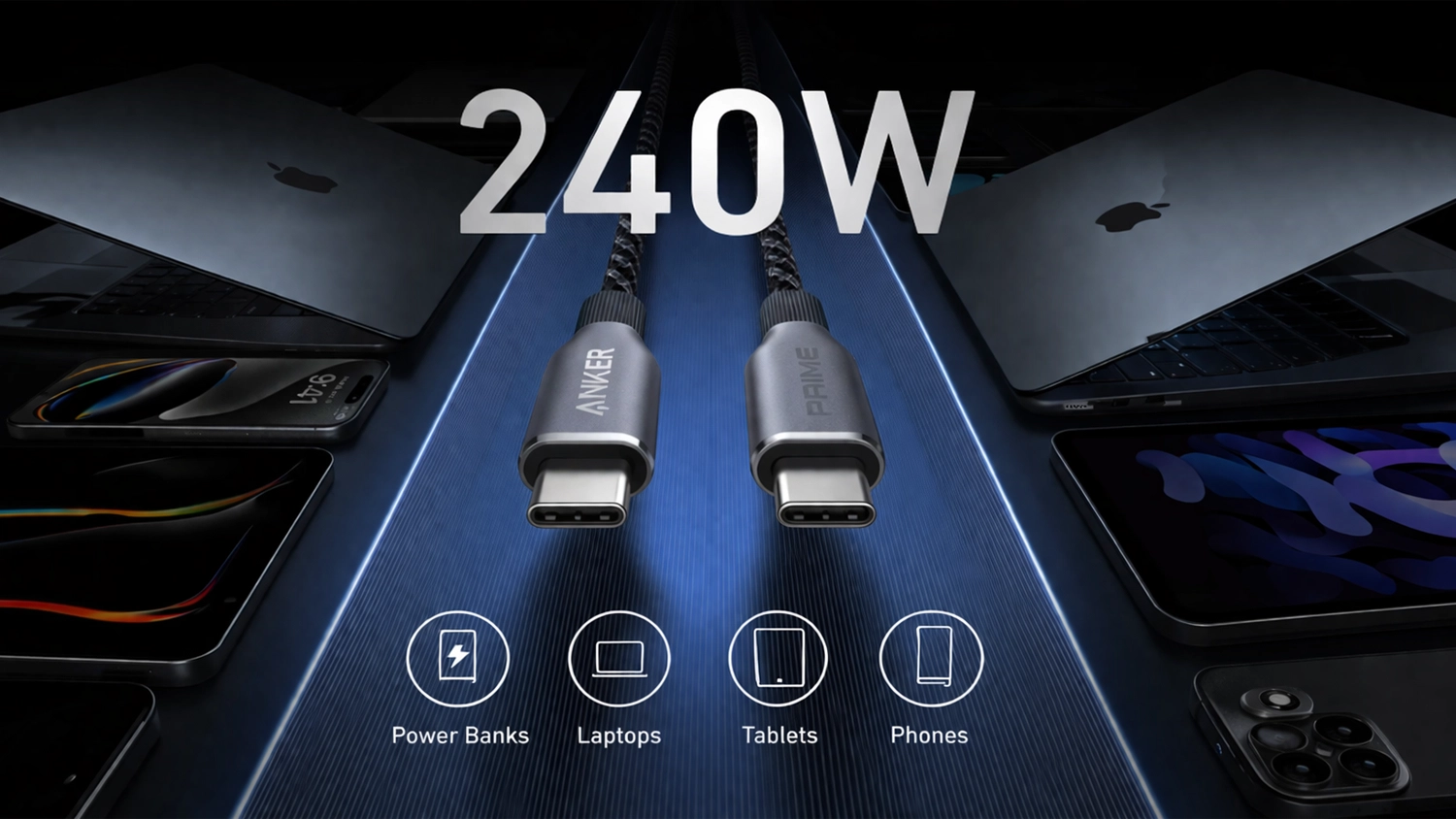 Vizualizácia rýchlosti nabíjania 240 W