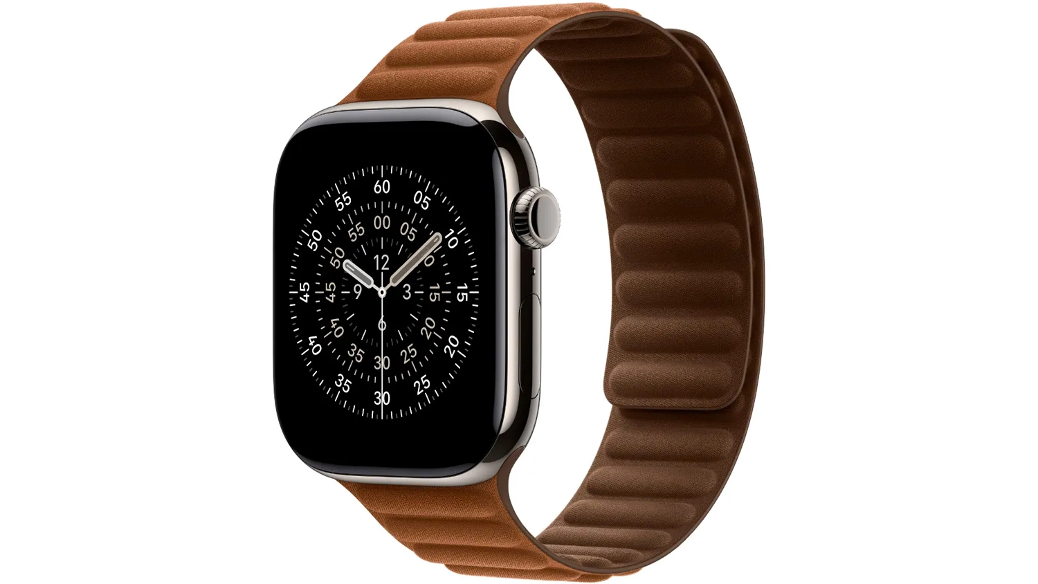 Řem&iacute;nek na hodinky Apple Watch 46 mm Caramel Magnetic Link M/L i s hodinkami Apple