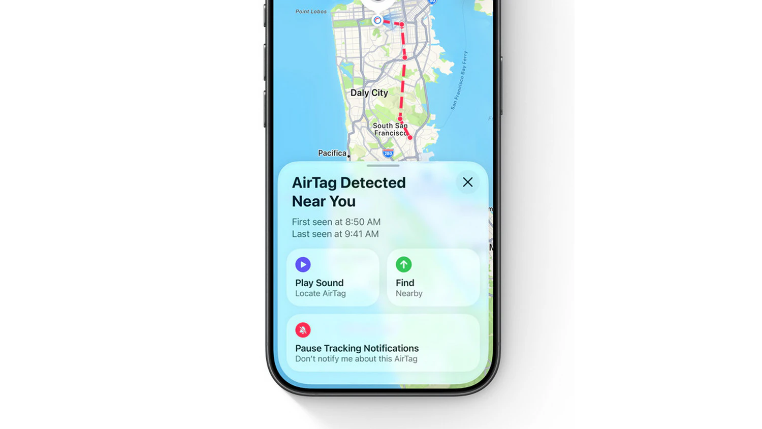 Detekce AirTagu v telefonu